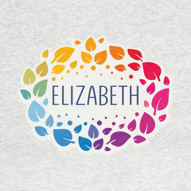 Elizabeth name with colorful leaves by WildMeART